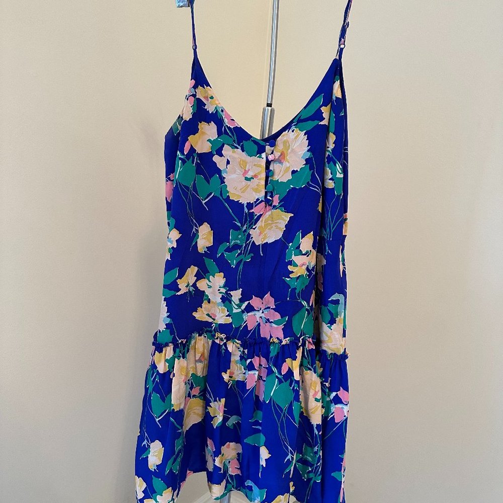 Blue Floral Silk Minidress by Yumi Kim